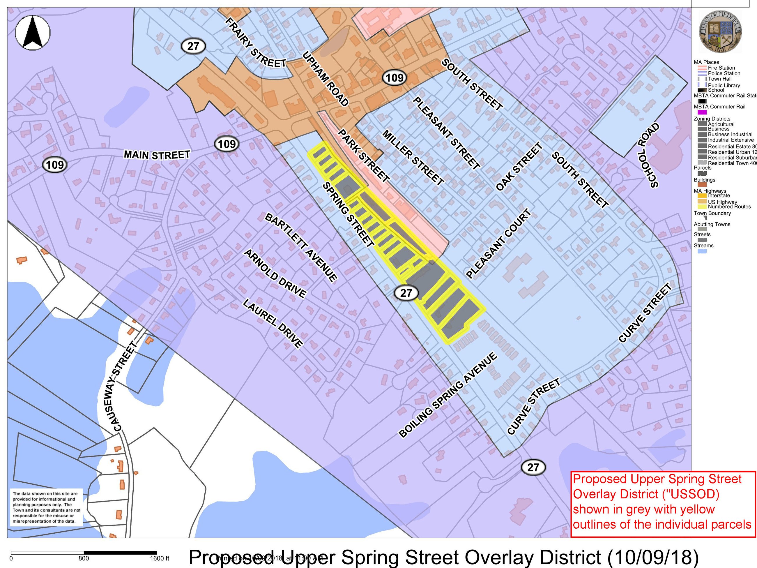 Proposed Upper Spring Street Overlay District Map - 10-09-18